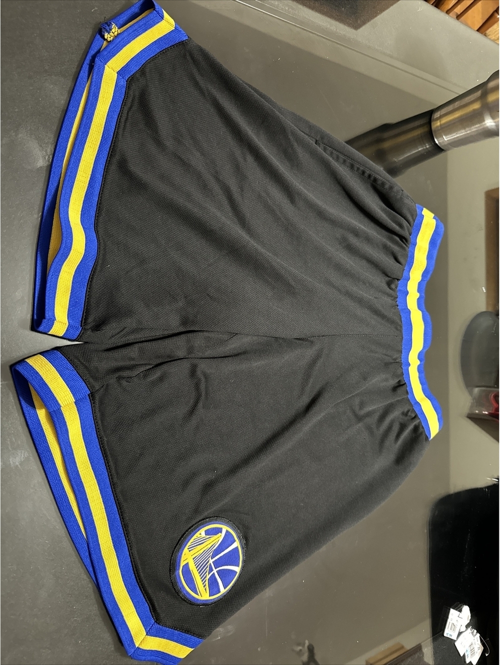 Golden State Warriors NBA Large Shorts Black Yellow And Blue 534